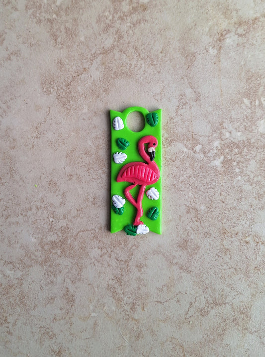 Polymer clay straw tag tumbler topper / clay tumbler accessories / pink flamingo tumbler topper straw tag beach tropical tumbler accessories