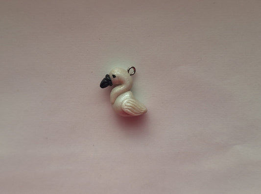 Kawaii swan bird charms / polymer clay swan charms / kawaii animal charms / kawaii swan white bird jewelry charms stitch marker