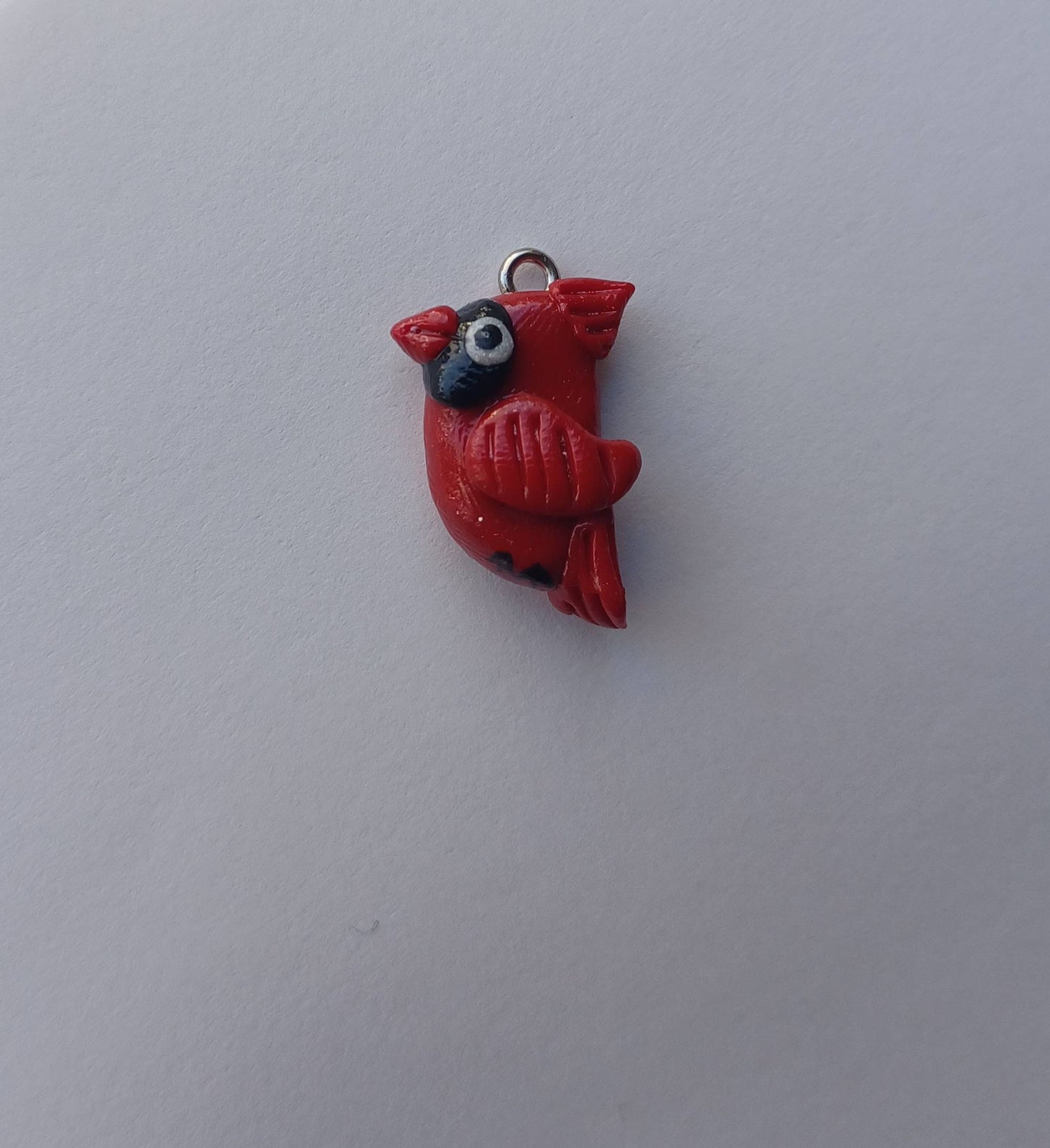Kawaii cardinal bird charms / polymer clay cardinal charms / kawaii animal charms / kawaii cardinal red bird jewelry