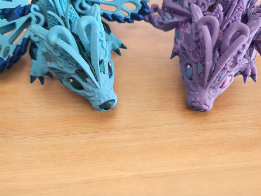 3D articulated baby fae wolf dragon / 3d printed dragon animals / baby faerie dragon knick knack Fidget figurines butterfly