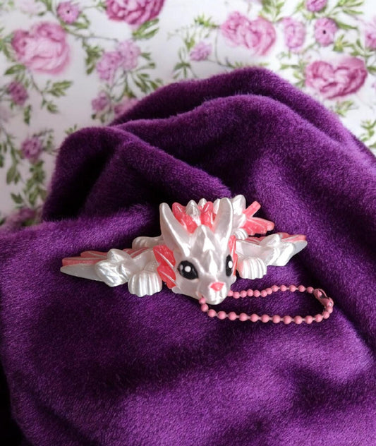 3D articulated bunny wyvern dragon keychain / 3d printed dragon animals / wyvern dragon knick knack Fidget figurines key chain bunny rabbit