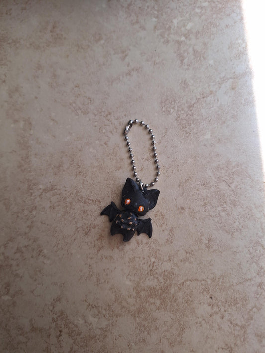 3D articulated black bat pixie tumbler charm buddy / 3d printed animals tumbler handle charms Fidget halloween spooky bat pixie charm