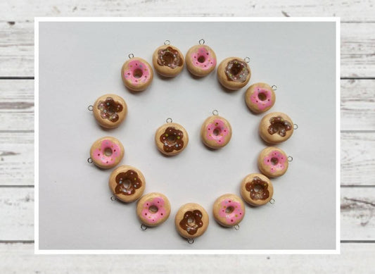 Kawaii donut charms / polymer clay donut dessert charms / kawaii food charms / kawaii food jewelry
