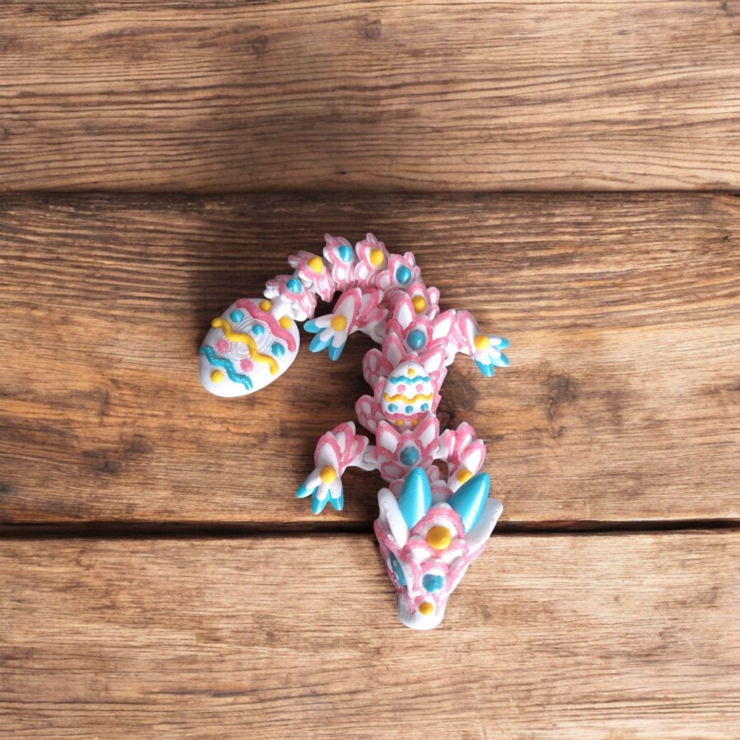 3D articulated easter holiday egg cookie dragon / 3d printed holiday candy easter dragon animals desk pet straw cap