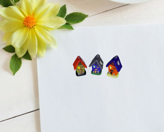 Kawaii 3d haunted house charms / polymer clay 3d halloween charms / spooky house fall garden charms / haunted house charms jewelry