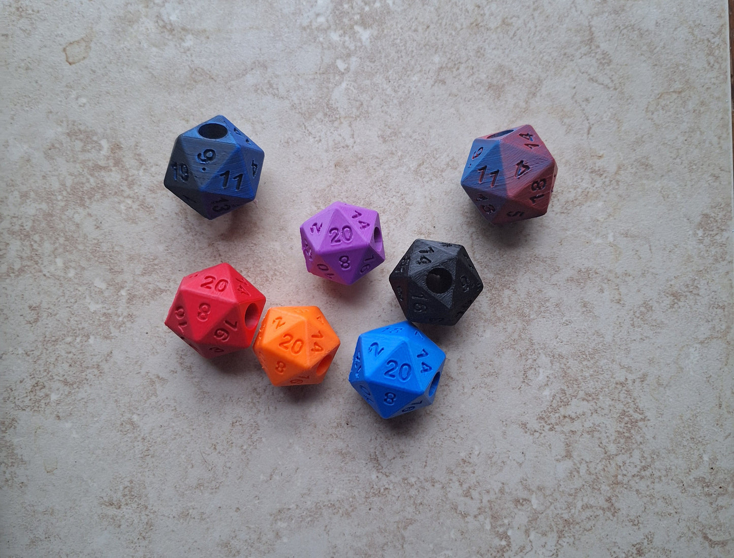 3D printed d20 dice straw buddy charm tumbler accessories / tumbler charm straw buddy / gaming d20 straw topper charm