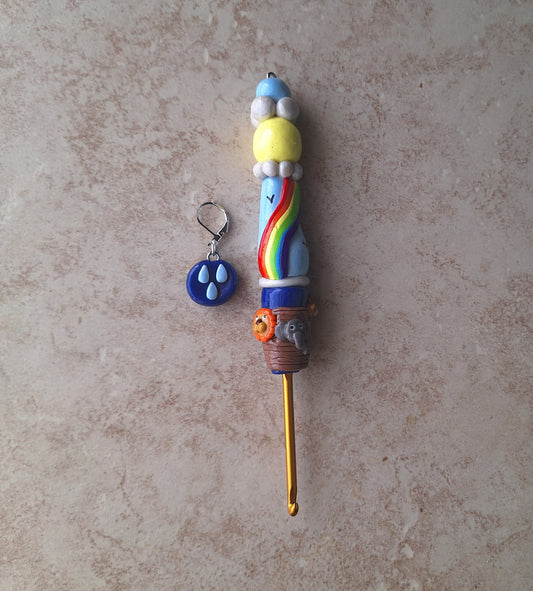 Polymer clay Christian religious Noah's ark crochet hook