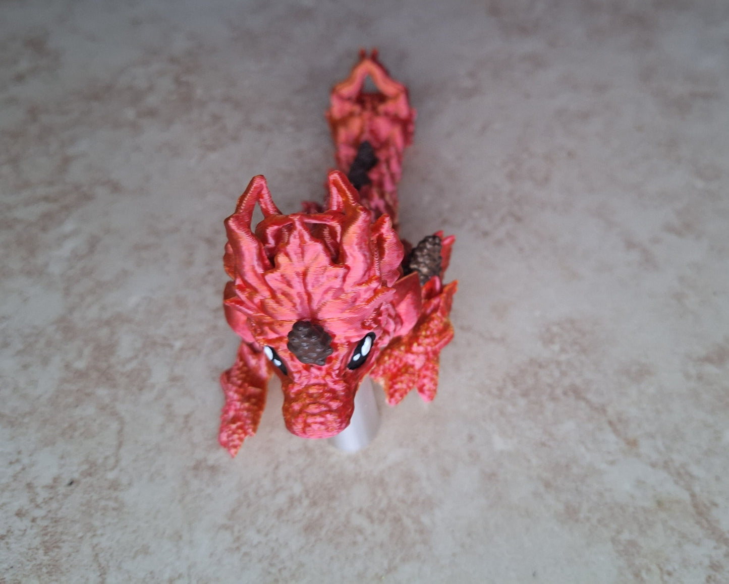 3D articulated autumn dragon straw cap / 3d printed dragon animals / autumn leaf dragon tadling straw topper cover Fidget figurines