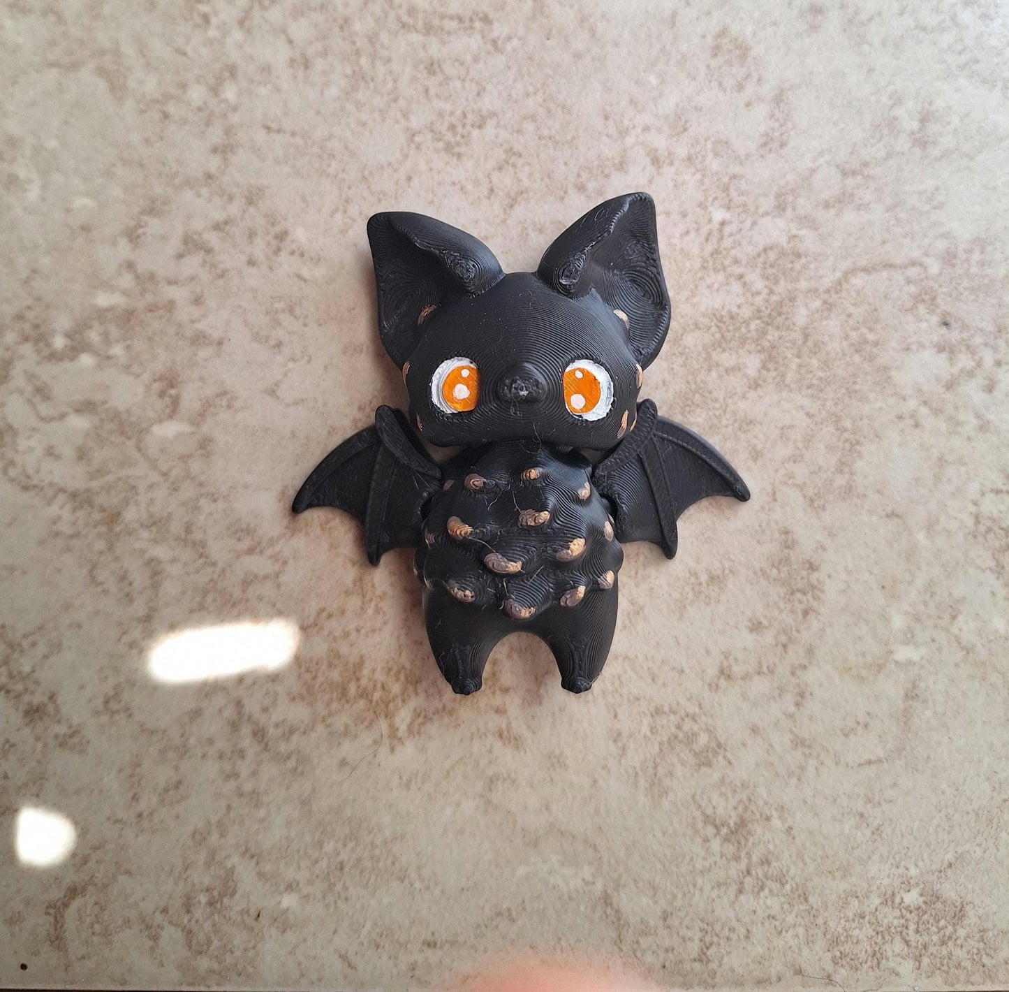 3D articulated skelly bat pixies / 3d printed black bat skeleton / 3d printed animal figurine knick knack Fidget spooky halloween decor