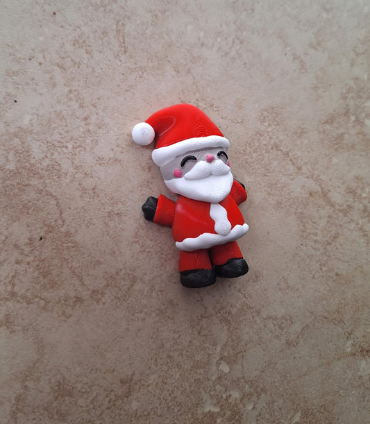 3D articulated printed santa / 3d printed christmas holiday / 3d printed santa claus holiday christmas figurine knick knack Fidget keychain