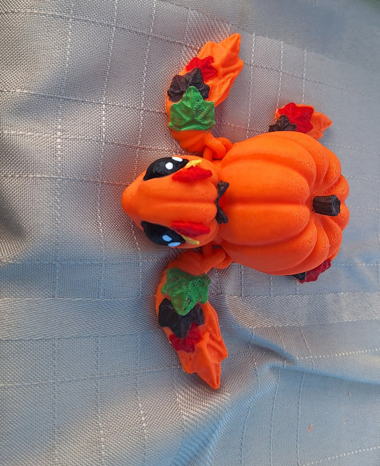 3D articulated orange autumn leaf pumpkin turtle / 3d printed turtle animals / fall leaf autumn pumpkin turtle knick knack Fidget figurines