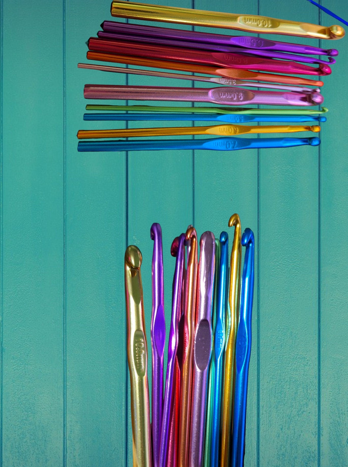 Polymer clay christmas lights colorful crochet hook