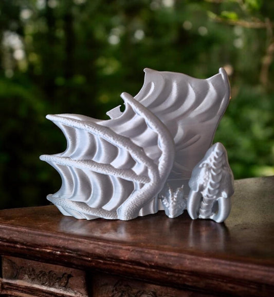 3D printed silver dragon switch dock / 3d dragon wing console stand switch dock / 3d printed game console accessories