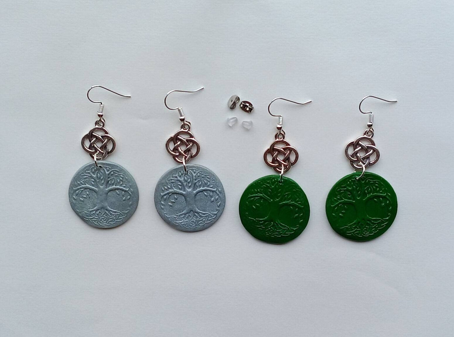 Celtic tree of life earrings / polymer clay celtic dangle earrings / kawaii celtic jewelry / tree of life earrings