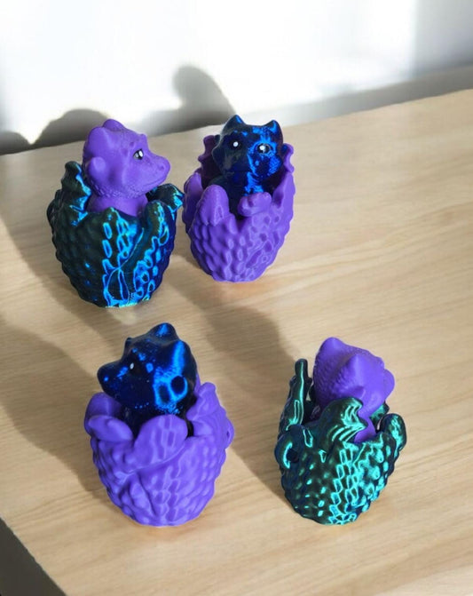 3D articulated dragon egg Fidget clicker dragon keychain / 3d printed dragon animals figurine knick knack Fidget keycap clicker keychain