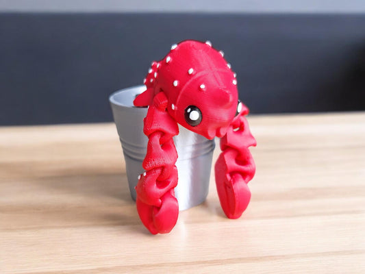 3D articulated lobster / 3d printed lobster bucket / 3d printed animals lobster keychain figurine knick knack Fidget