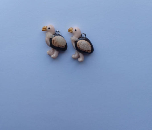 Kawaii ostrich charms / polymer clay ostrich emu charms / kawaii animal charms / kawaii ostrich emu bird jewelry