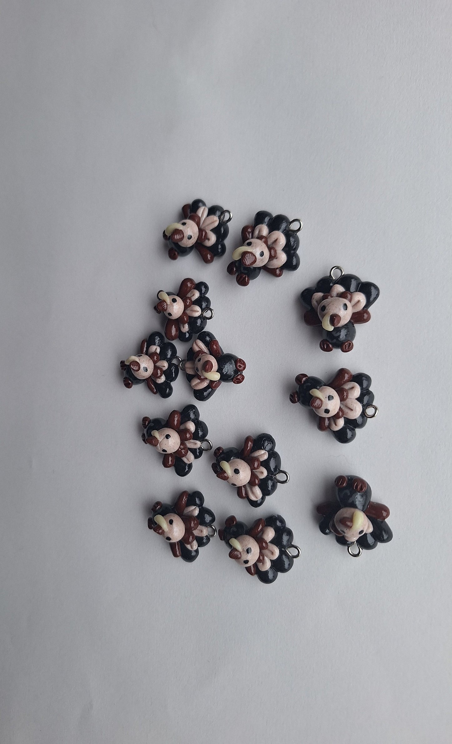 Kawaii turkey charms / polymer clay turkey bird charms / clay holiday charms / clay thanksgiving turkey jewelry stitch marker