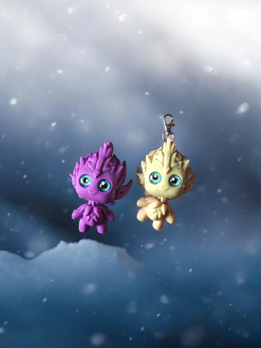 3D articulated printed baby frost ice imp keychain / 3d printed baby imp dragon / 3d printed desk pet figurine fidget Serev3d design