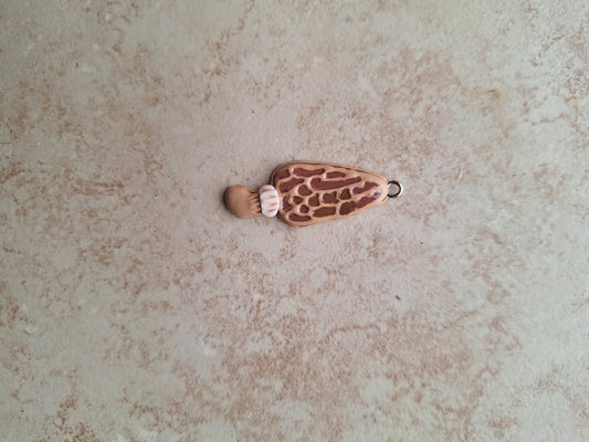 Kawaii fairy morel mushroom toadstool charms / polymer clay toadstool charms / morel mushroom toadstool charms / toadstool charms - brown