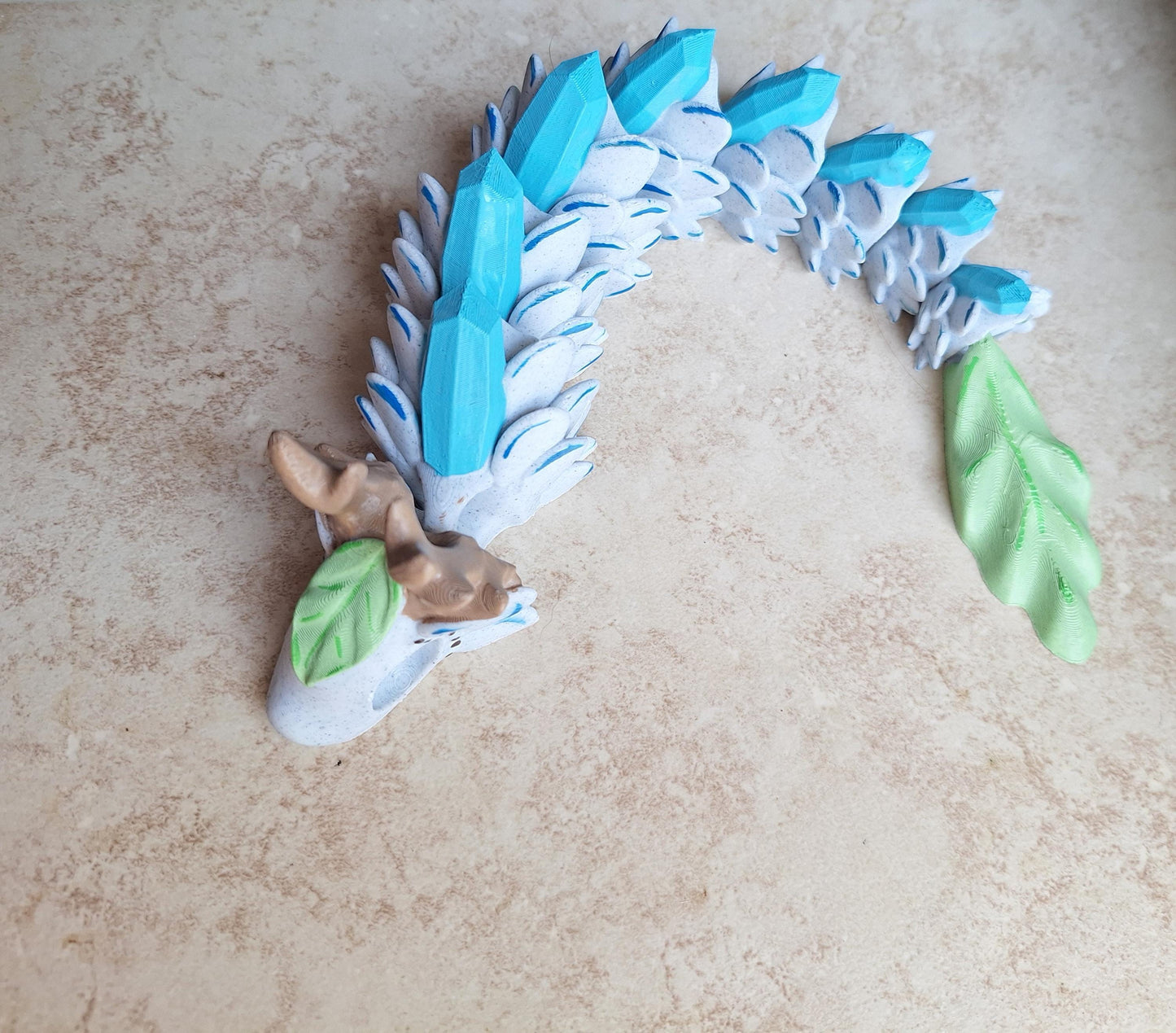 3D articulated forest wish spirit dragon / 3d printed and painted multi color dragon / 3d printed desk pet figurine fidget