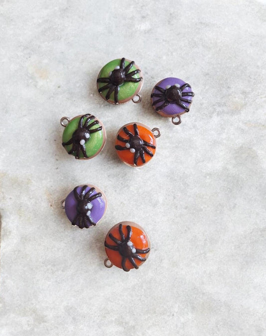 Kawaii clay spider donut charms / polymer clay halloween donut dessert charms / kawaii food charms jewelry progress keeper stitchmarker