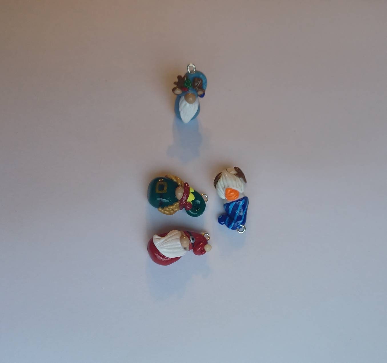 Kawaii christmas gnome charms / polymer clay gnome charms / kawaii christmas holiday charms / snowman reindeer santa elf gnome charms