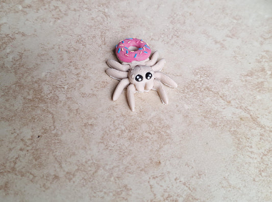 3D kawaii articulated small donut spiders / 3d printed spider insect animals / floral holiday halloween spider knick knack Fidget figurines