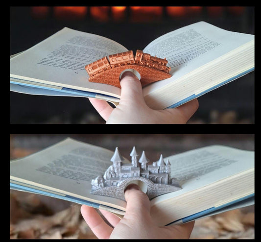 3D printed train book page holder keeper / 3d castle book page holder display reading train castle page holder accessory craftykid3d design