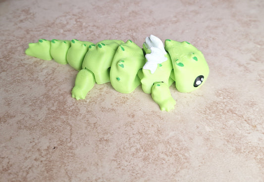 3D articulated dragon salamander / 3d printed green dramander / 3d printed animals lizard figurine knick knack Fidget