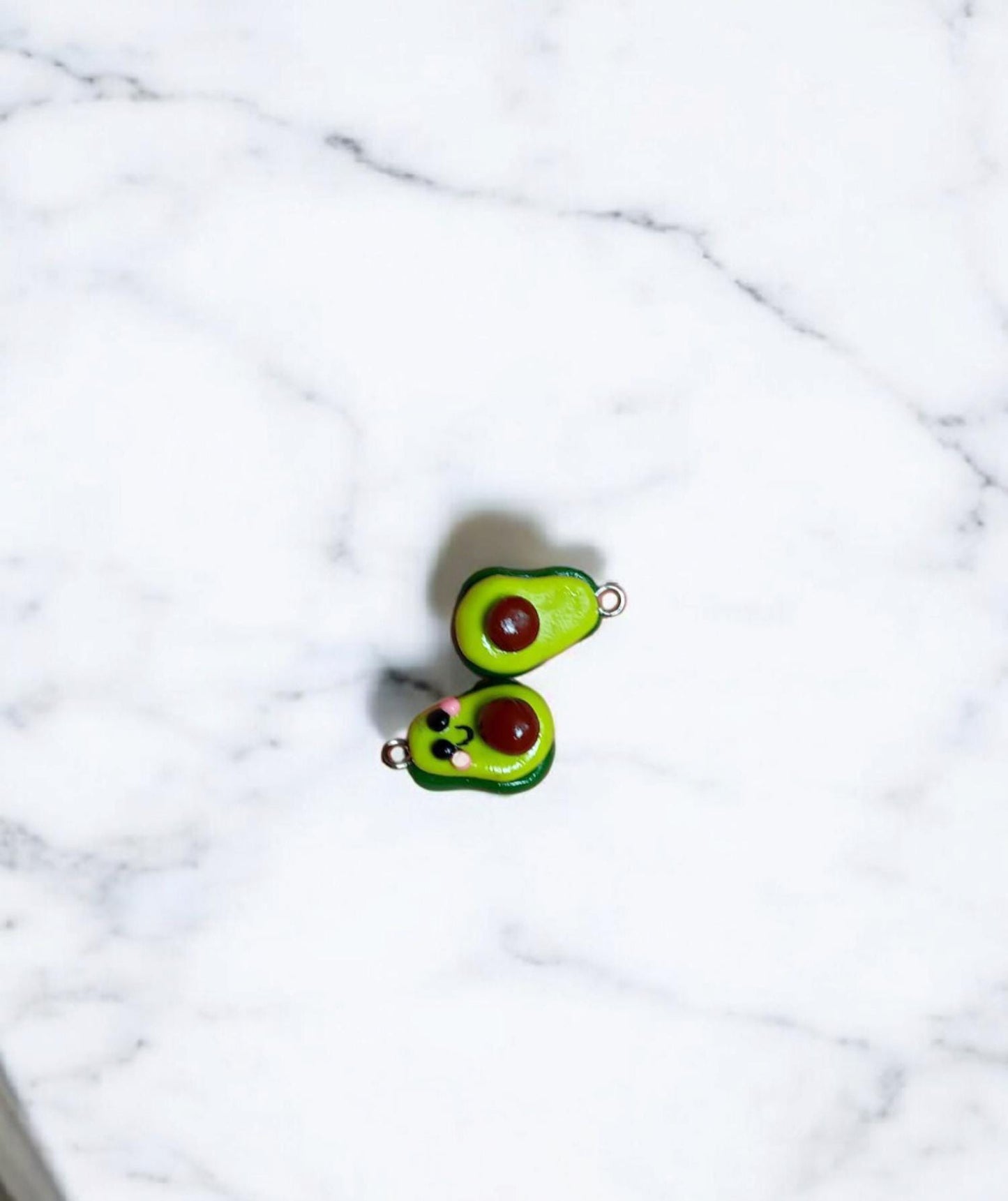 Polymer clay avocado charms / cute kawaii clay avocado food charms jewelry stitch marker progress keeper notions