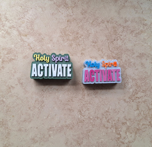 3D printed holy spirit activate straw buddy charm tumbler accessories / tumbler charm straw buddy / christian straw topper charm