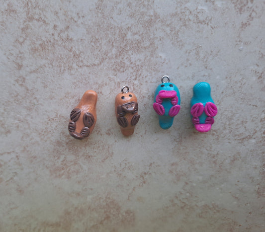 Kawaii platypus charms/ polymer platypus charms / kawaii colorful platypus charms / platypus jewelry stitchmarker progress keeper
