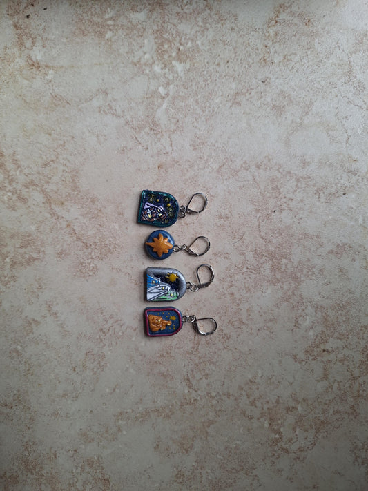 Stitch markers set 4 christmas wise men and manger scenes stitch markers / religious holiday progress keepers