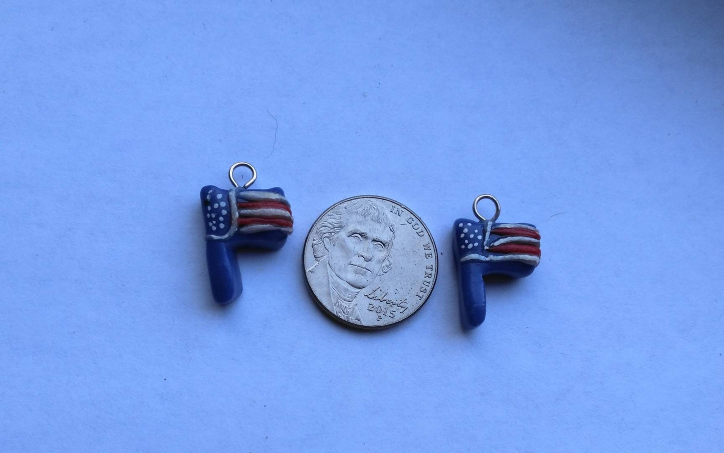 Kawaii American flag charms / polymer clay fourth of July charms / kawaii holiday jewelry / kawaii holiday charms / independence day charms