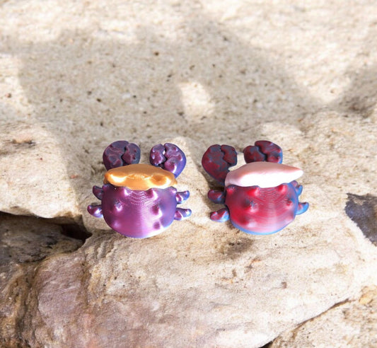 3D articulated flexi skelly crab / 3d printed crab / 3d printed animals figurine knick knack Fidget skelly crab colorful