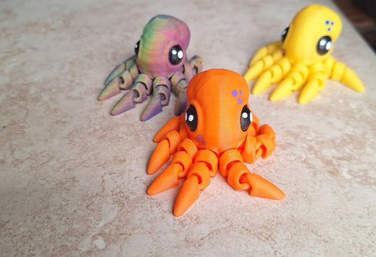 3D articulated colorful octopus squid / 3d printed octopus animals / squid octopus PLA 3d printed knick knack Fidget figurines