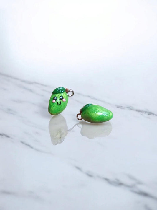 Polymer clay lime charms / cute kawaii clay fruit food charms jewelry / clay lime charm jewelry stitch marker progress keeper notions