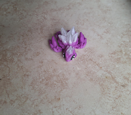 3D articulated clear purple gemstone turtle tumbler handle charm / 3d printed turtle animal gemstone crystal turtle tumbler charm Fidget