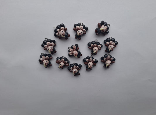 Kawaii turkey charms / polymer clay turkey bird charms / clay holiday charms / clay thanksgiving turkey jewelry stitch marker