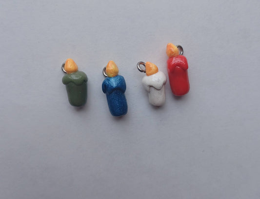 Kawaii candle charms / polymer clay candle charms / kawaii fire charms / kawaii candle jewelry
