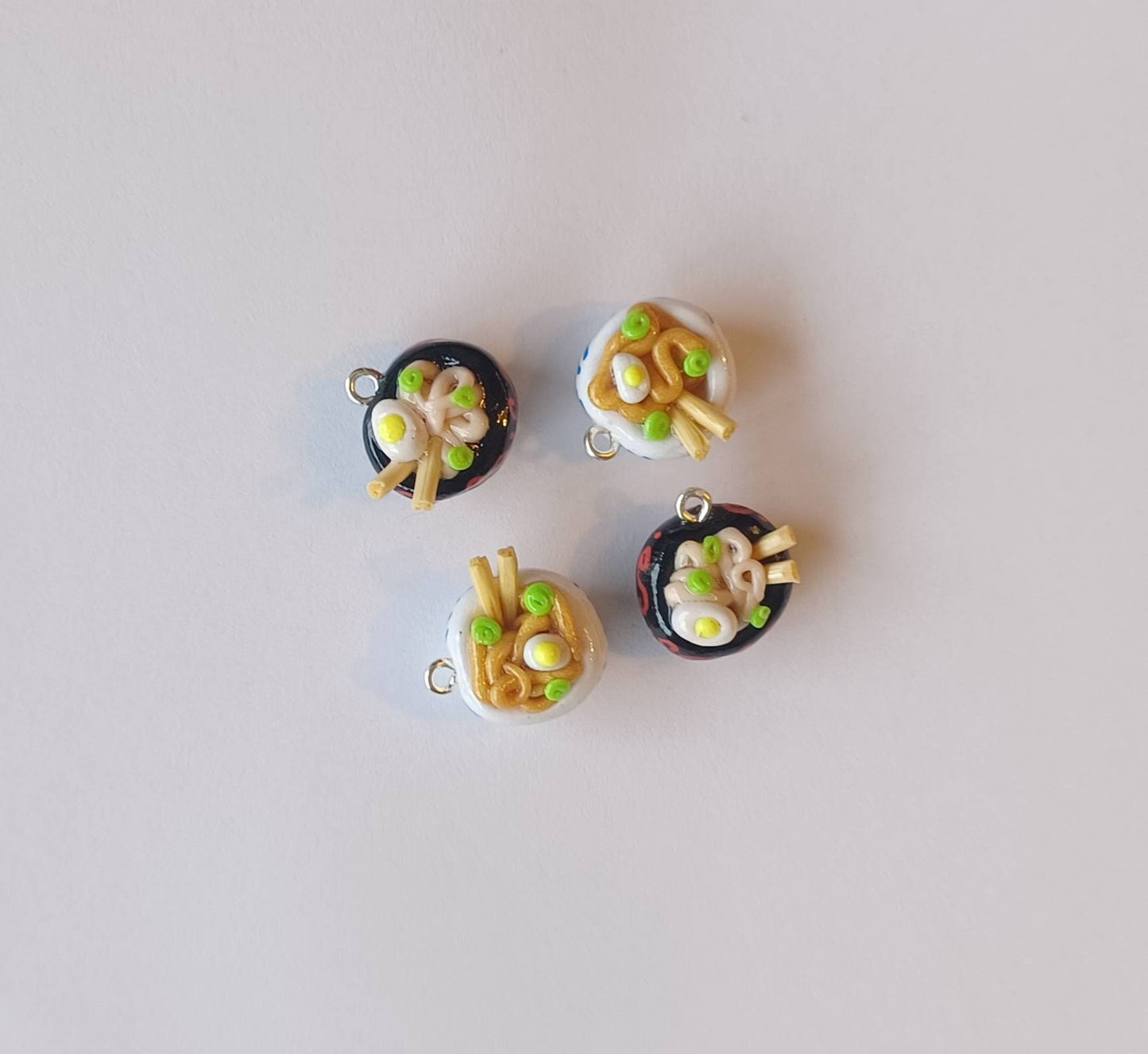 Kawaii ramen bowl charms / polymer clay pho noodle charms / kawaii food charms / kawaii food jewelry soup