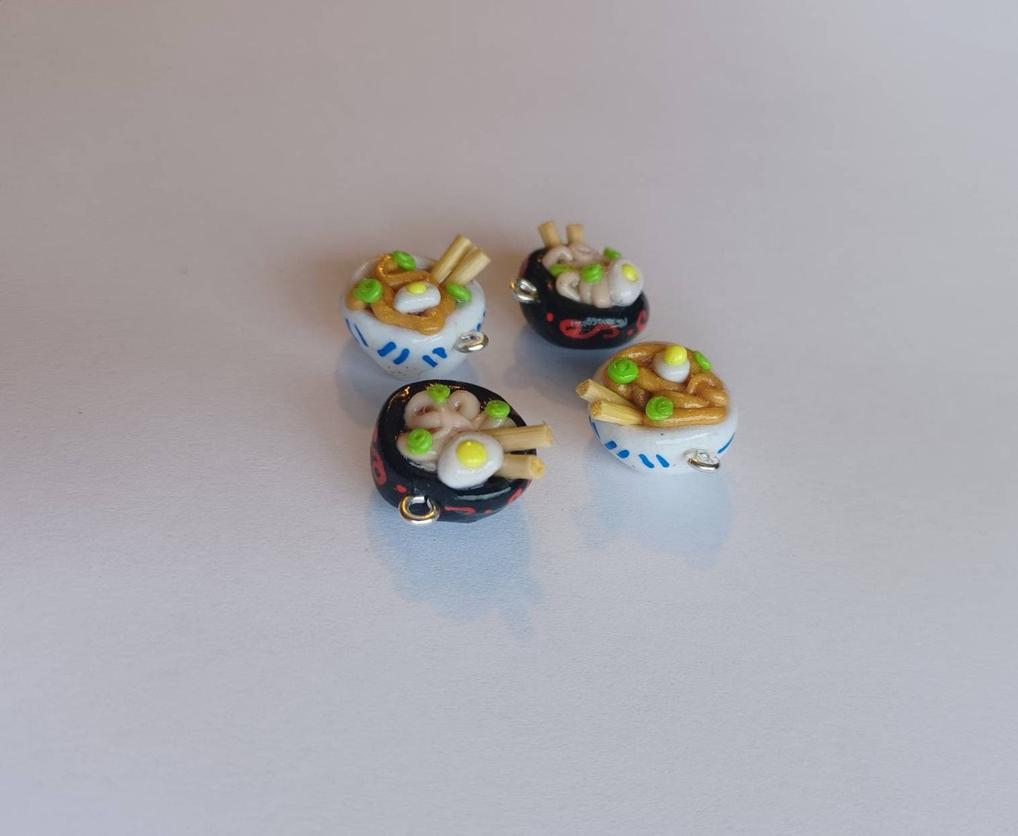 Kawaii ramen bowl charms / polymer clay pho noodle charms / kawaii food charms / kawaii food jewelry soup