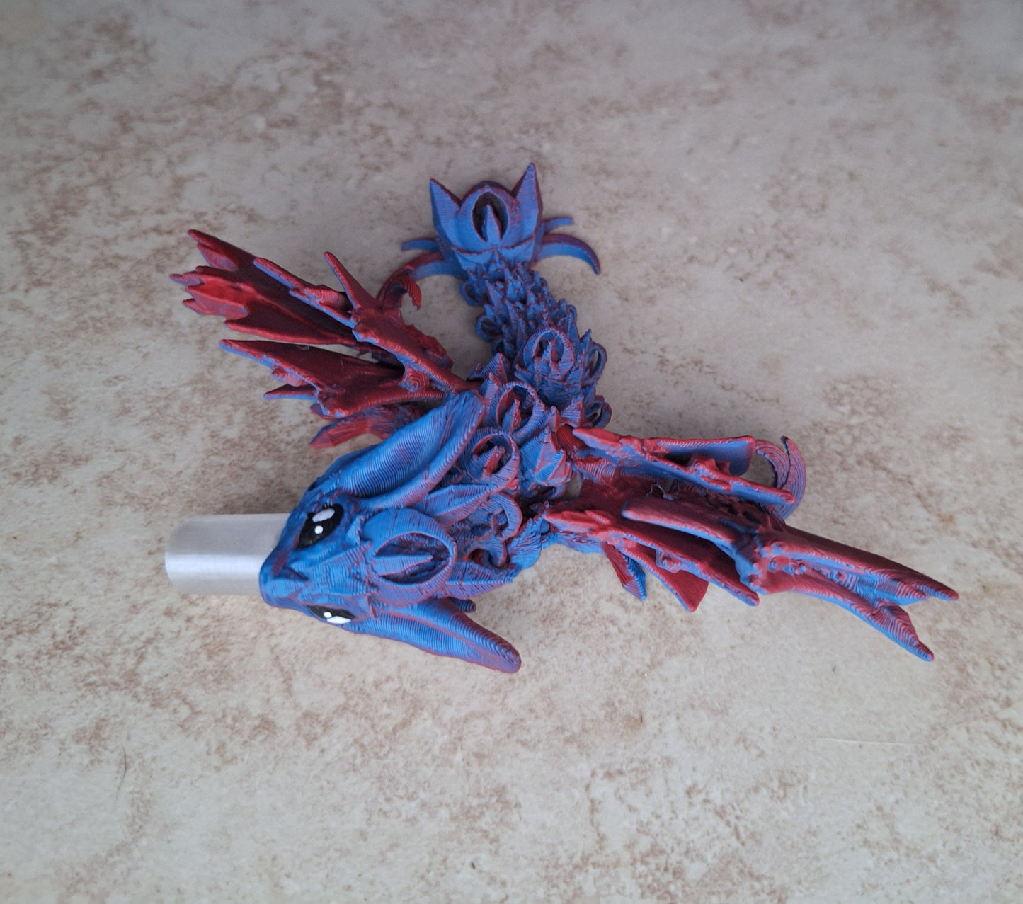3D articulated nightwing dragon straw cap / 3d printed dragon animals / bat night wing tadling straw topper cover Fidget figurines