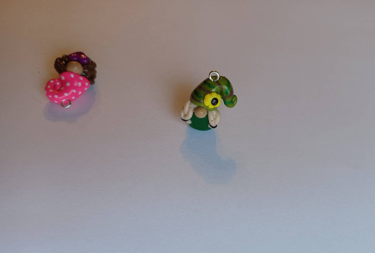 Kawaii fairy gnome toadstool charms / polymer clay gnome charms / kawaii toadstool charms / gnome charms sunflower heart