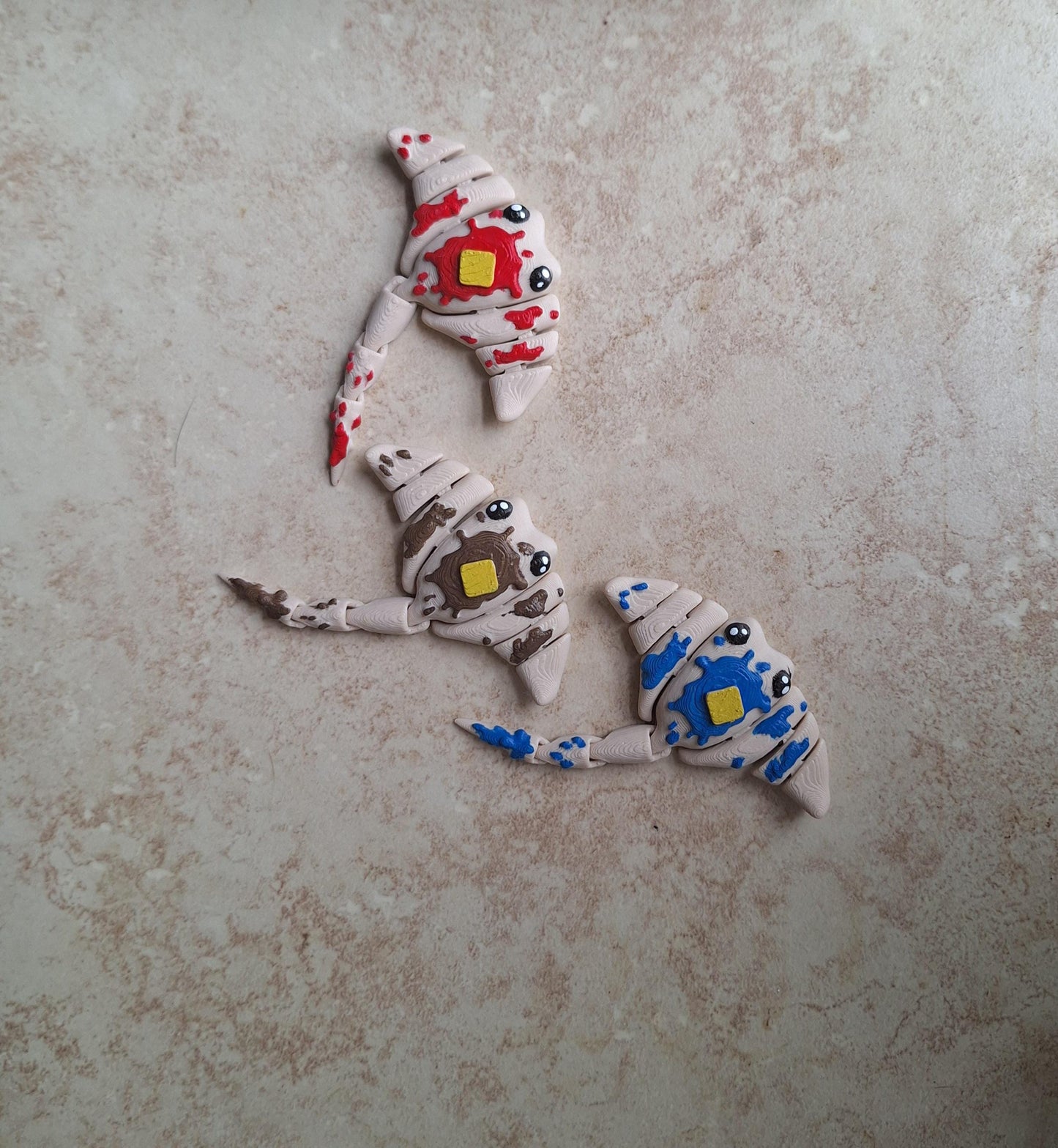 3D articulated breakfast flapjack manta ray stingray / 3d print sting ray animals / strawberry blueberry pancake knick knack Fidget figurine