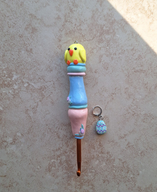 Polymer clay pastel easter baby chic crochet hook