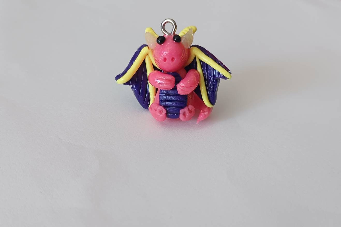 Polymer clay dragon animal charms jewelry stitch marker progress keeper notions
