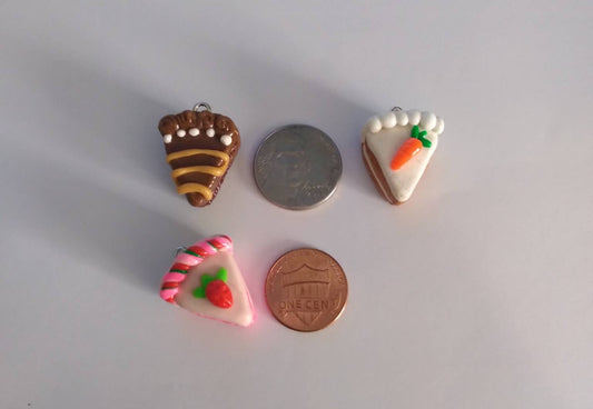 Kawaii cake dessert charm set / birthday charms / clay Thanksgiving charms / Christmas jewelry charms / kawaii food / miniature food