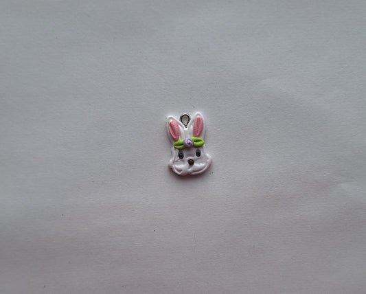 Kawaii floral bunny rabbit charms / polymer clay charms / kawaii easter bunny rose charms / spring bunny charms stitch marker jewelry